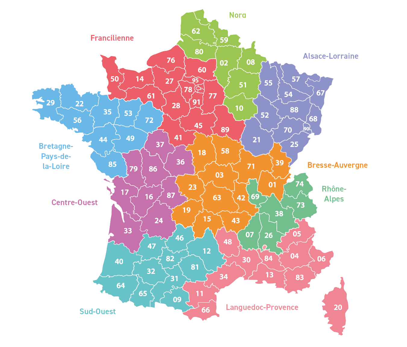 Carte des regions 2